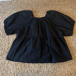 Old Navy Black Puff Sleeved Blouse